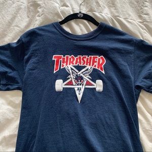 thrasher zumiez navy blue tshirt